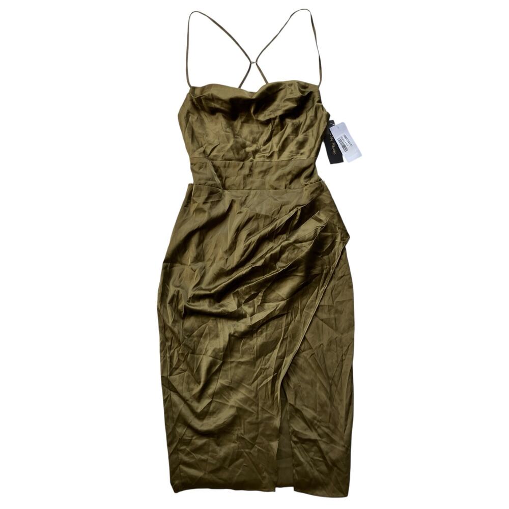 NWT City Studio Drape Skirt Satin Sheath Dress Size 5 Prom Glam